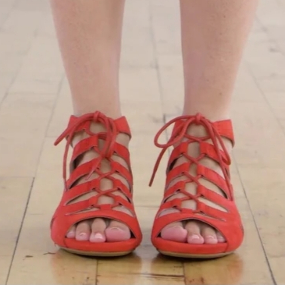 Earthies Strappy Red Sandals